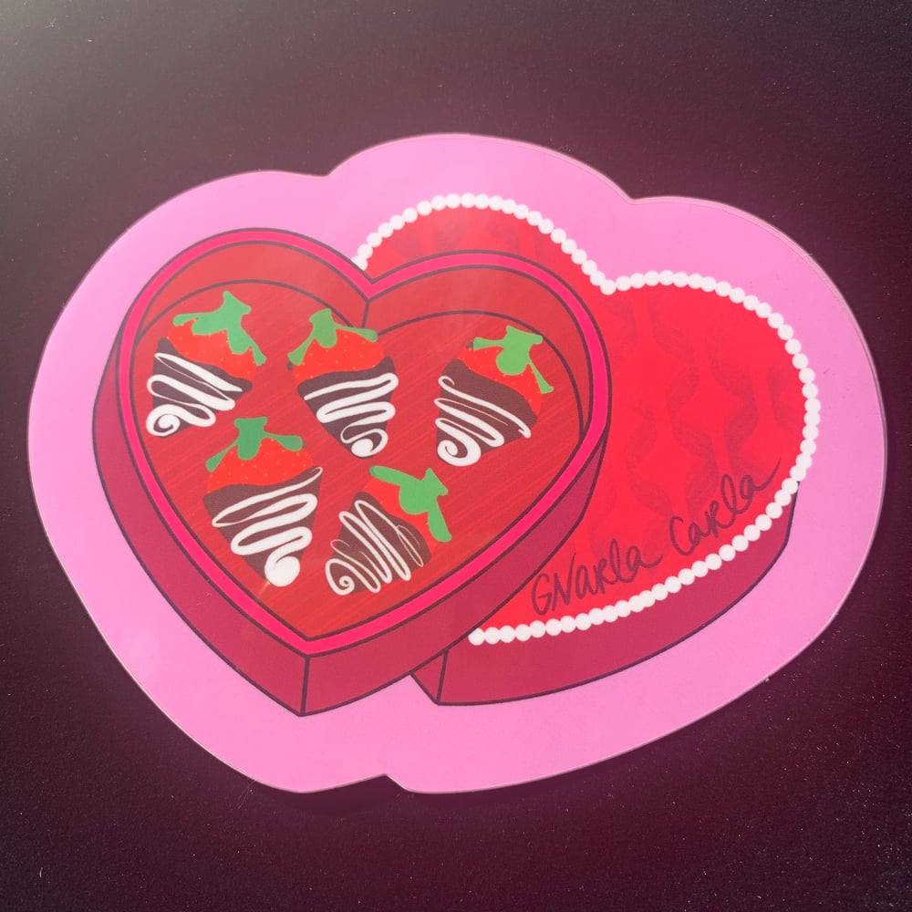 Box of chocolate strawberries Sticker 