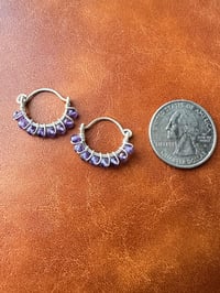 Image 2 of REVERIE — Amethyst Huggie Hoop Earrings