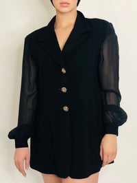 Image 1 of Badgley Mischka Sheer Arm Dress