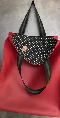 Image 1 of Large handmade shopping bag - Red
