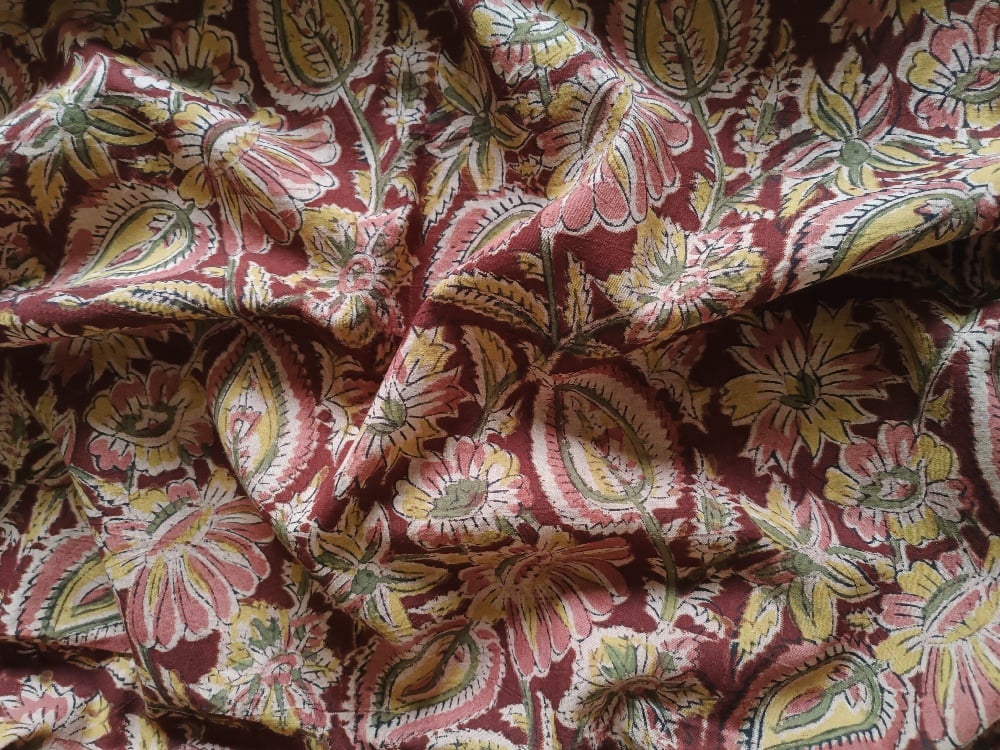 Image of Coupon 30 cm kalamkari  bordeau