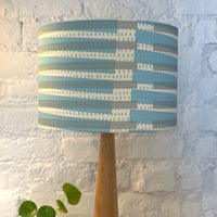 Image 1 of Carlos Blue Stripe 30cm Fabric Lampshade