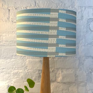 Image of Carlos Blue Stripe 30cm Fabric Lampshade