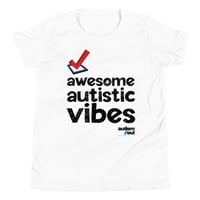 Image 2 of awesome autistic vibes white Youth Short Sleeve T-Shirt