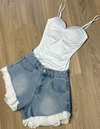 Image 1 of White slinky bandeau bodysuit 