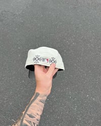 Image 2 of GREY BRIM CORDUROY TRI TONE  BOSTON RED SOX CUSTOM FITTED CAP