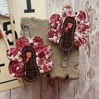 Image 3 of “Turkey” Quilted Planner Clip OR Clothes Pin Clip