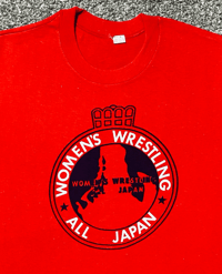 Image 2 of 1980'S ALL JAPAN WOMEN'S PRO-WRESTLING LOGO 👑 SHIRT