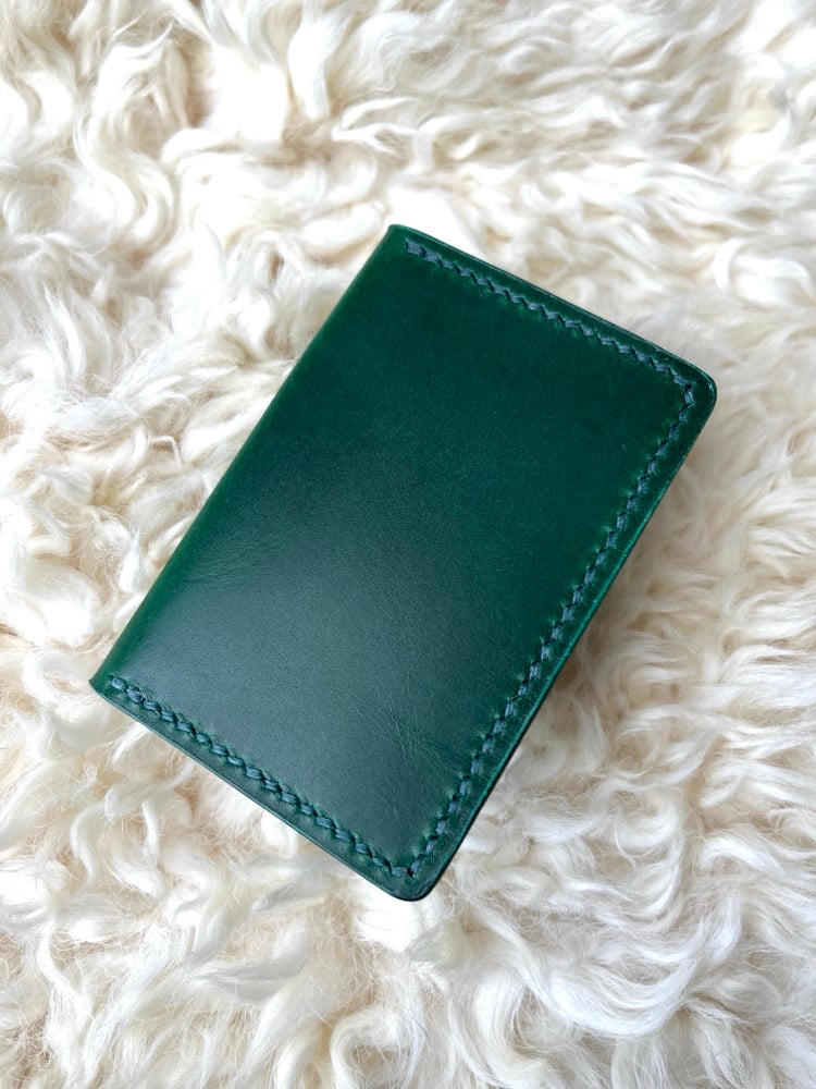 Image of Green Buttero Slim Bifold Cardholder 