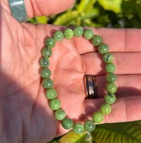 Image 3 of 8mm Canadian Nephrite Jade Stretch Bracelet