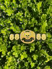 Smoking skull belt pin 5”