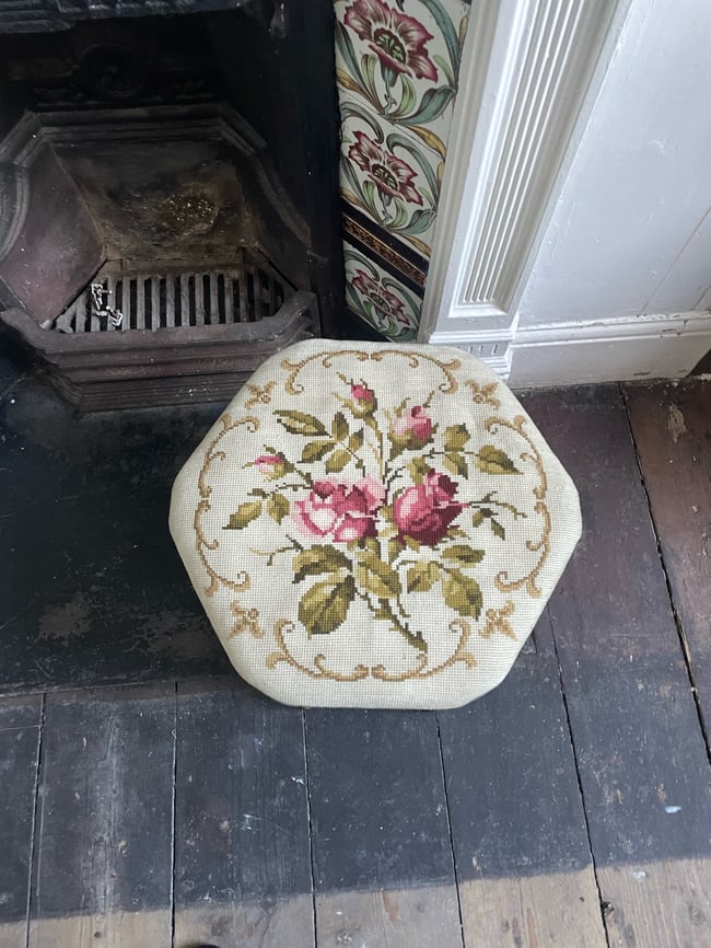 Vintage needlework stool