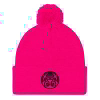 Image 4 of Pom-Pom Beanie Black Embroidered logo