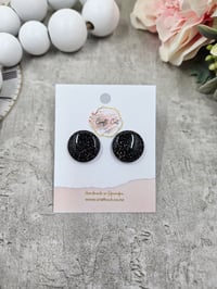 Image 1 of Black Glittered Studs