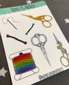 Needlework Notions 3.25x4.5 Vinyl Waterproof Sticker Sheet