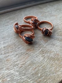 Image 3 of Indigo Veil Opal Copper Rings
