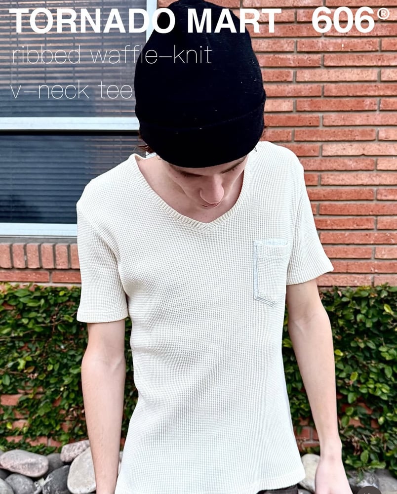 Image of Tornado Mart Waffle Vneck Tee