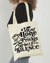 Vibe alone tote bag
