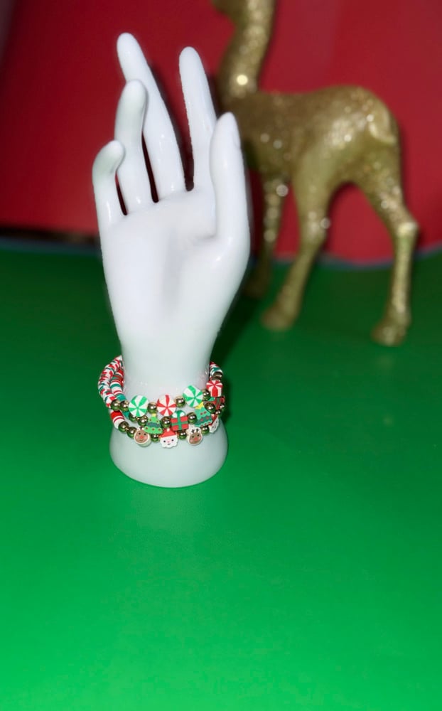 Image of Winter/Christmas Special - Clay Charm Bracelets