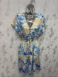 Image 1 of Shannon - V Neck Angel Sleeve Midi Dress