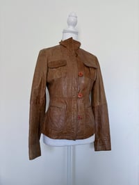 Image 2 of 00s Brown leather jacket // S