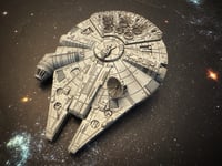 Image 11 of Star Wars X-Wing Millenium Falcon YT-1300 Freighter HAND PAINTED 14k 3D