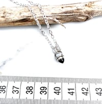 Image 3 of Handmade Sterling Silver Black Spinel Bullet Point Pendant 925