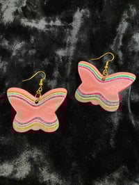 Pink Glitter Butterfly Earrings