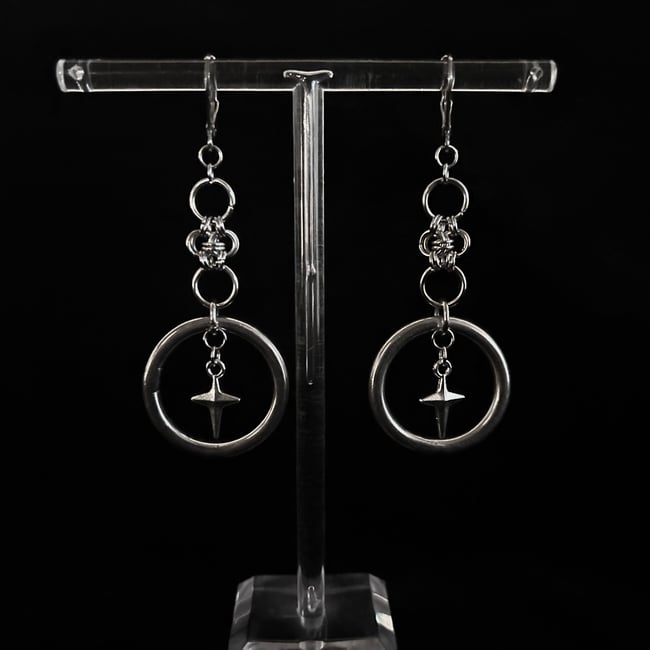 star burst chainmail earrings