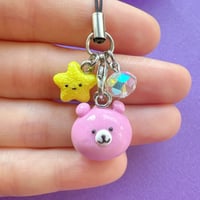 Image 2 of Pink Bear Star - Polymer Clay Phone Charm