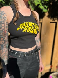 Image 3 of Women’s cropped tank top (yellow logo)