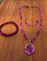 Image 1 of Fushia Pink Tourmaline Necklace