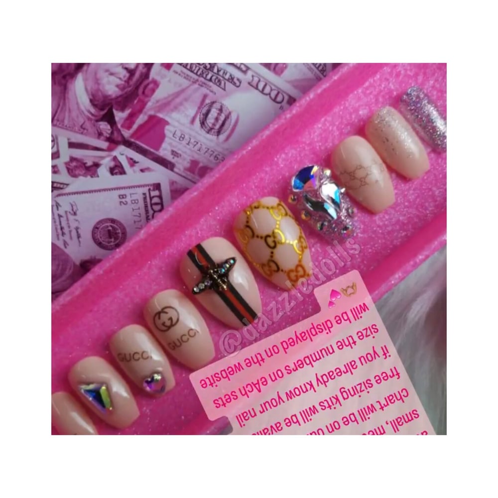 Image of short gucci inspired coffin shaped set