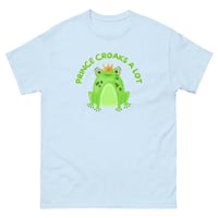 Image 6 of Unisex classic tee, Prince Croaks a Lot T-Shirt | Funny Frog Pun Graphic Tee