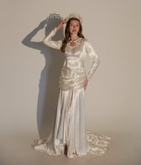 Image 1 of 1940s Draped Waist Gown