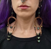 Image 2 of African Turquoise hoops 