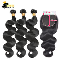 Image 1 of 3 bundles With 5x5 HD Closure - Body Wave 