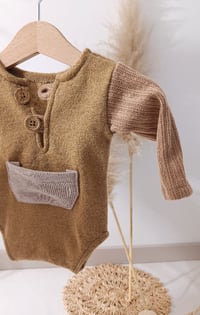 Image 2 of Baby Boy bodysuit Adrien for photoshoot | camel beige | 0-3 months