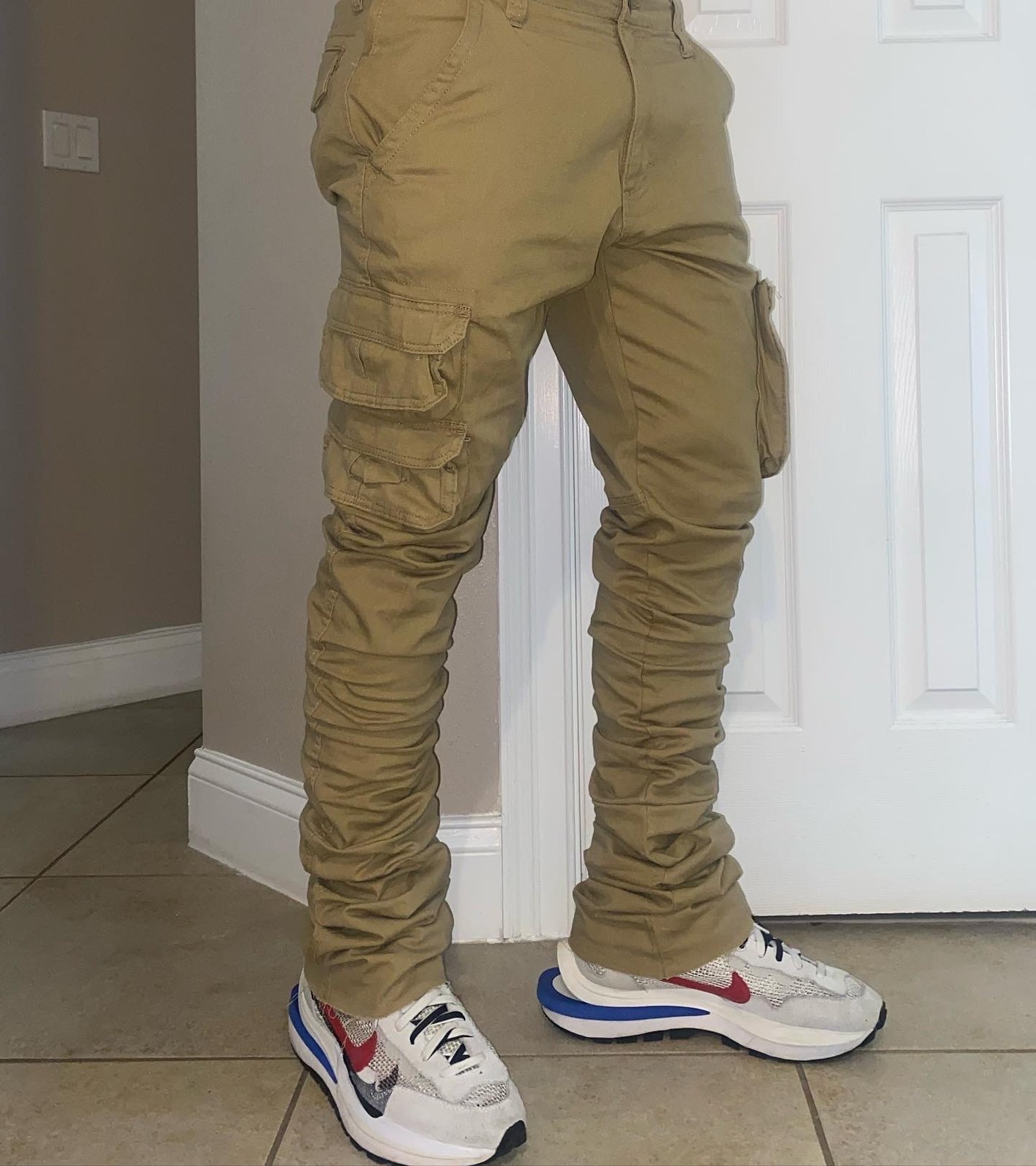Khaki CUSTOM Stacked Cargo Pants 