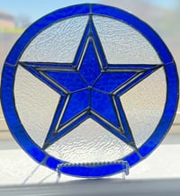 Image 1 of Dallas Cowboys Star Stained Glass Panel