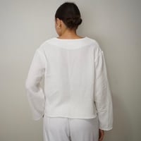 Image 2 of Tie Up Long Sleeve / White