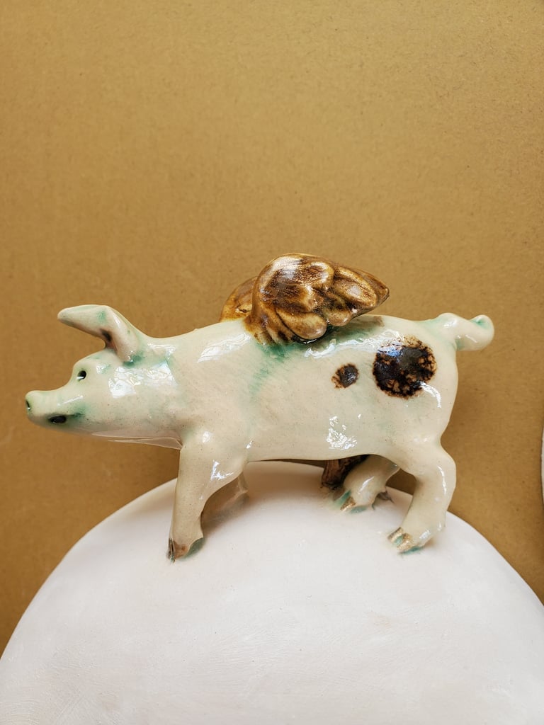  Wall mask with winged pig Image 4