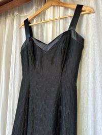 Image 4 of Vintage little black dress with long sheer overlay