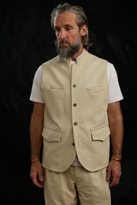 Image 2 of Paris Worker Gilet - cream 