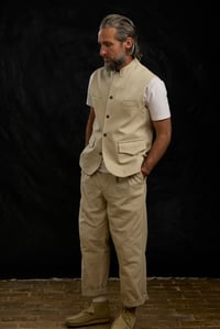 Image 5 of Paris Worker Gilet - cream 