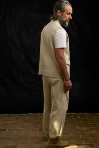 Image 9 of Paris Worker Gilet - cream 