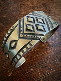 Image 2 of WL&A Handmade Ingot Old Style Repoussé Four Directions Cuff - Size 7" to 7.5" Wrist