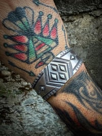 Image 6 of WL&A Handmade Ingot Old Style Repoussé Four Directions Cuff - Size 7" to 7.5" Wrist