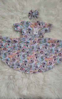 Image 1 of Minnie mouse dress and bow short sleeve 