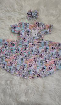 Image 2 of Minnie mouse dress and bow short sleeve 